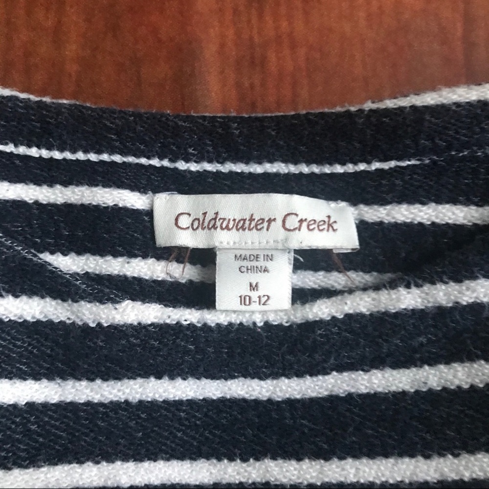 Coldwater Creek Navy Striped Long Sleeve Top - Picture 8 of 10